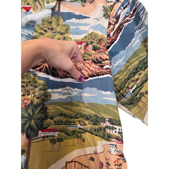 REYN SPOONER Laguna Beach Men's California Landmarks Aloha Hawaiian Shirt | M - Picture 10 of 16